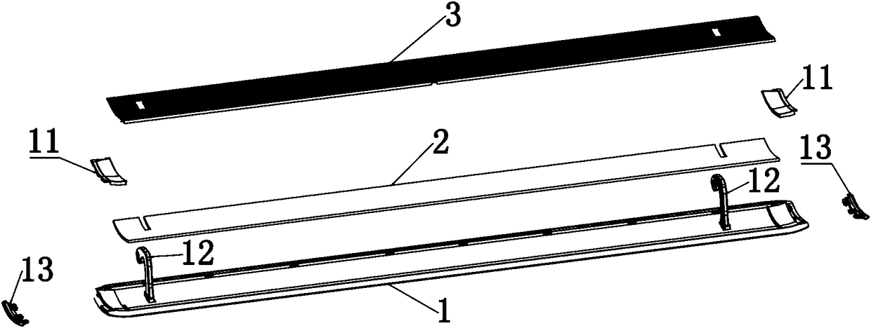 A wall-mounted air conditioner fully closed three-layer arc-shaped wind deflector structure