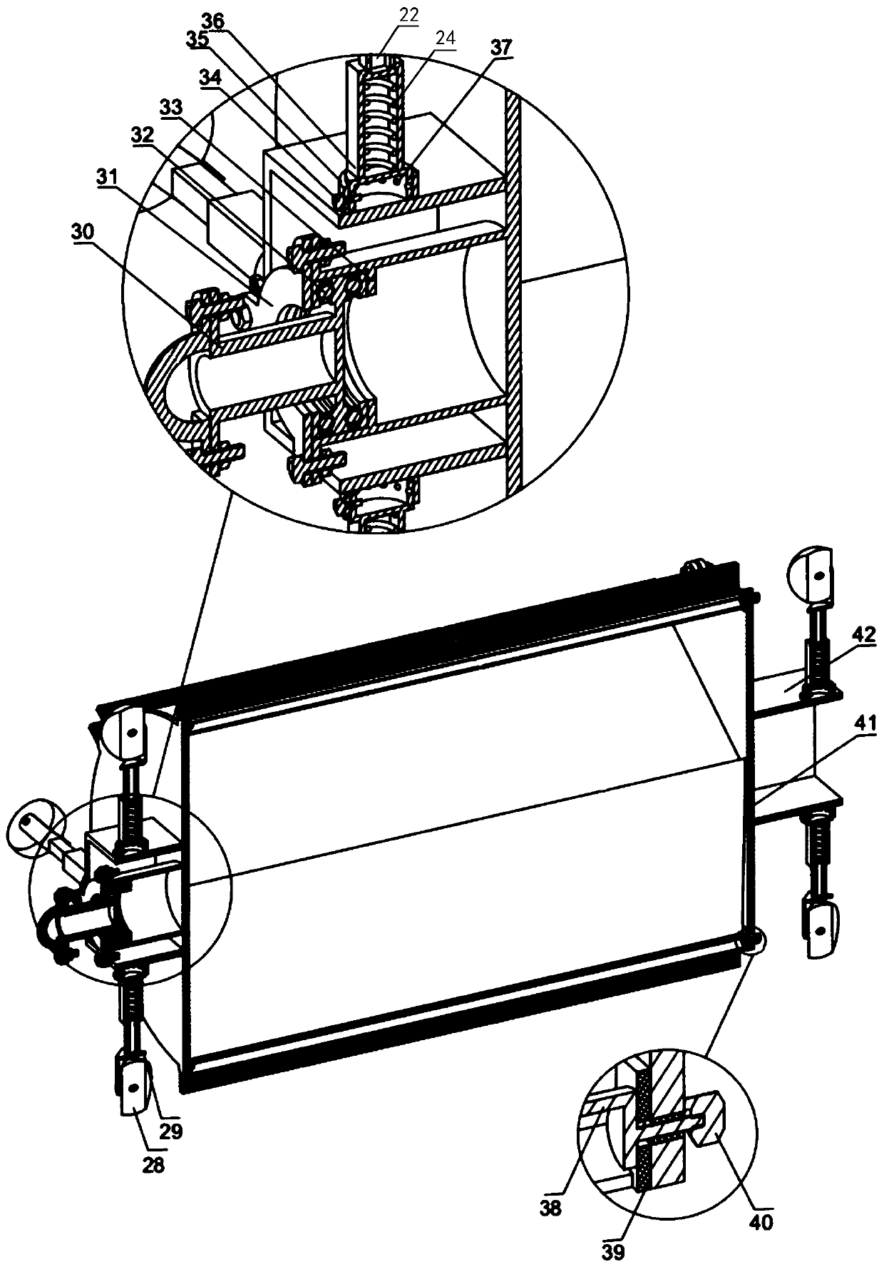 Corrosion inhibitor coating device with controllable speed of gathering and transportation pipeline