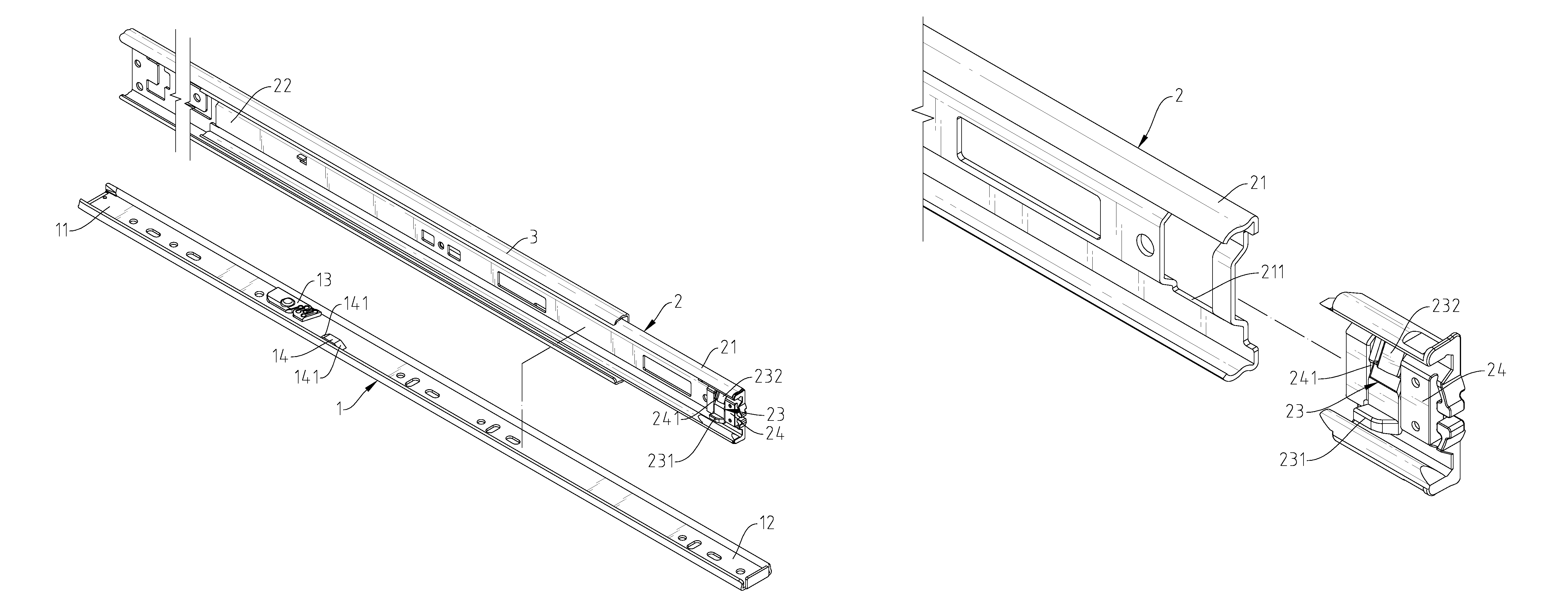 Pres-control type sliding rail assembly