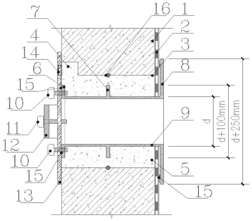 Wall surface rear-mounted type waterproof sleeve assembly and wall body structure with wall surface rear-mounted type waterproof sleeve assembly