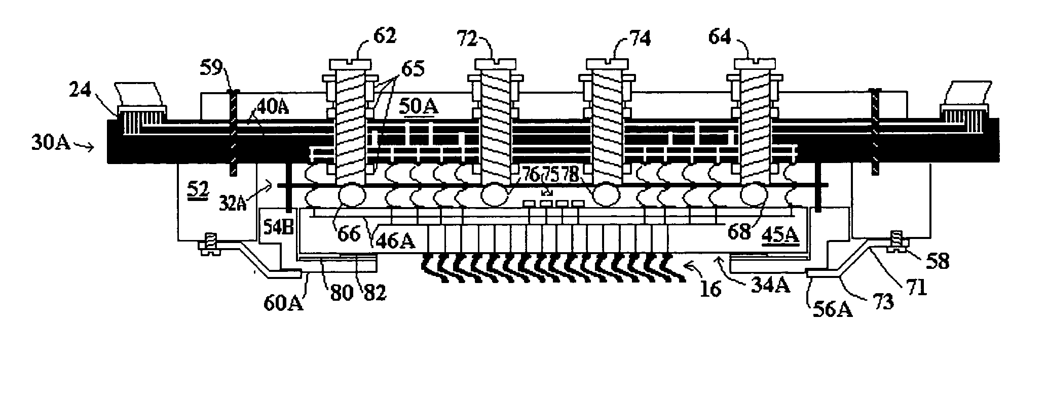 Probe card configuration for low mechanical flexural strength electrical routing substrates