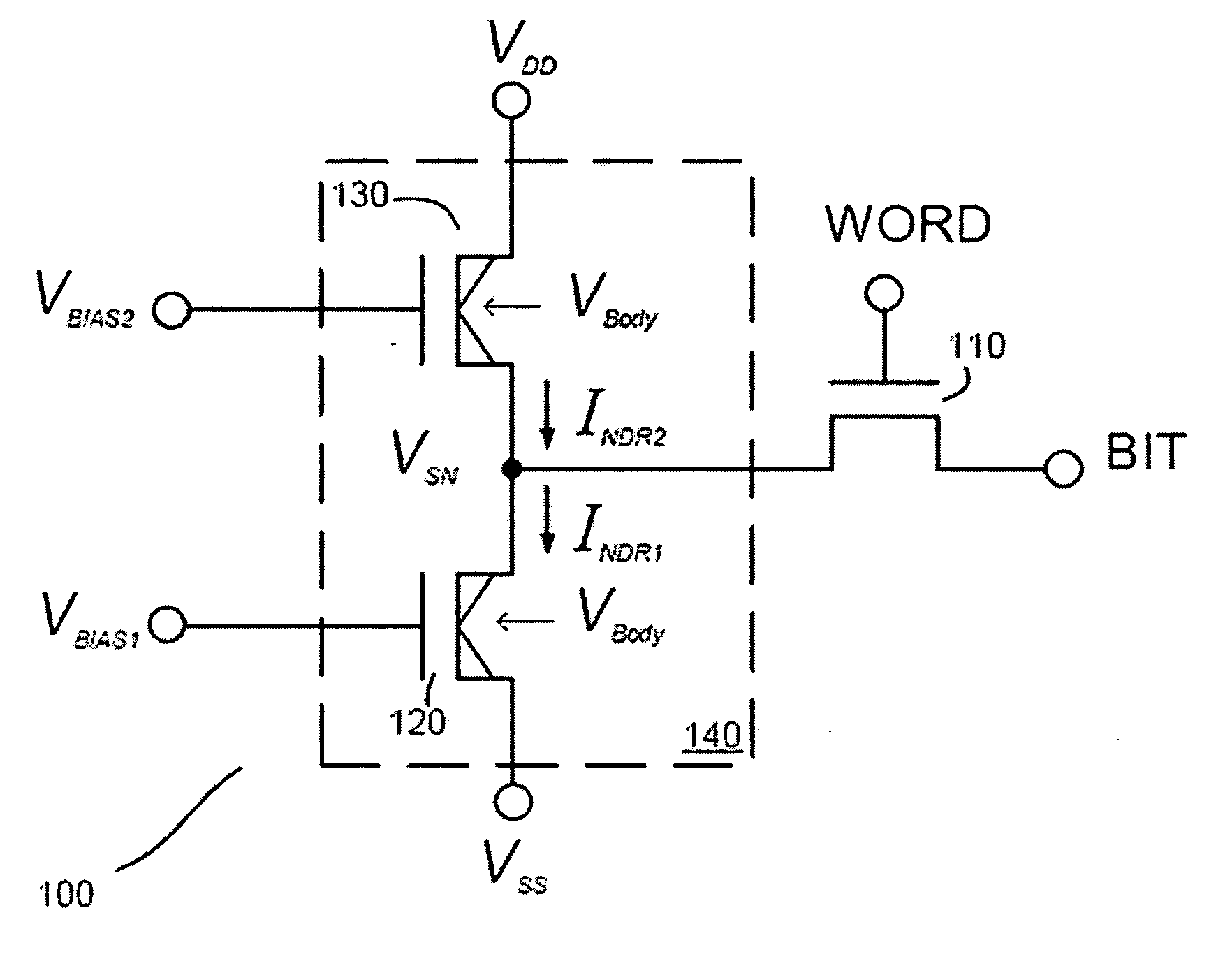 Variable voltage supply bias and methods for negative differential resistance (NDR) based memory device