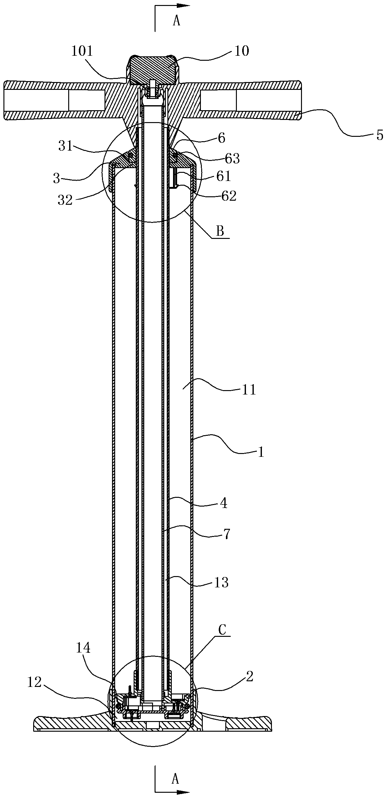 Bi-directional aerating high pressure inflator