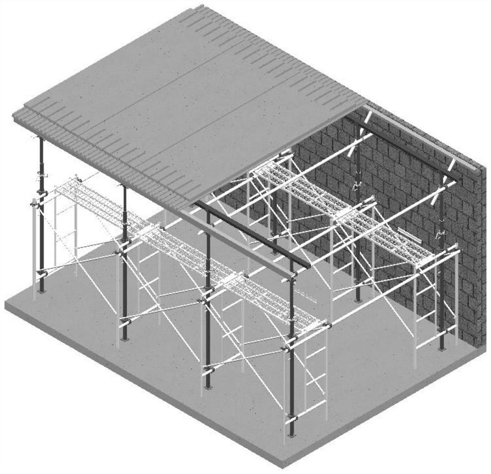 Fabricated prestressed hollow slab floor construction supporting system and construction method