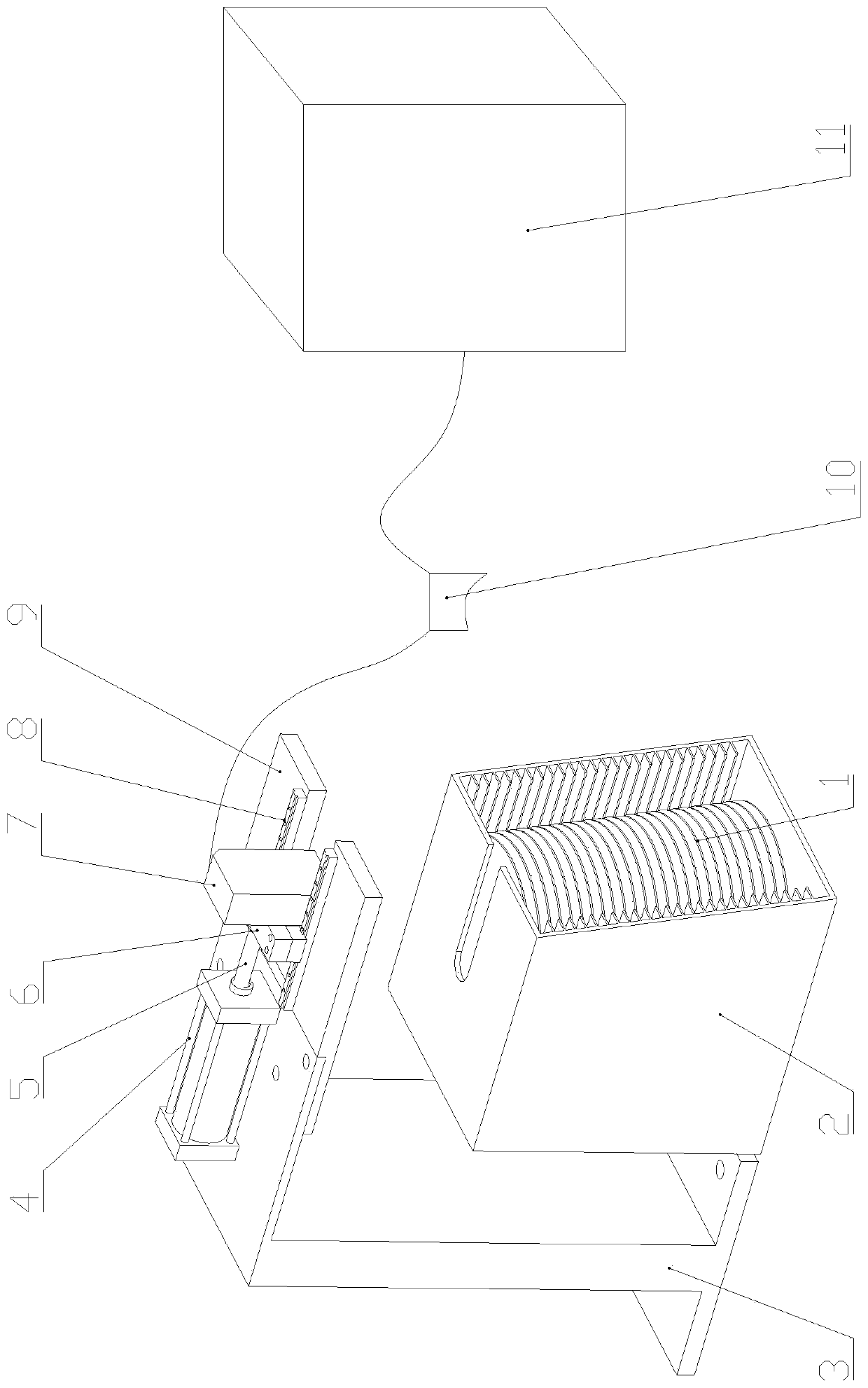 A detection device and method for distinguishing and recording the position of a silicon wafer