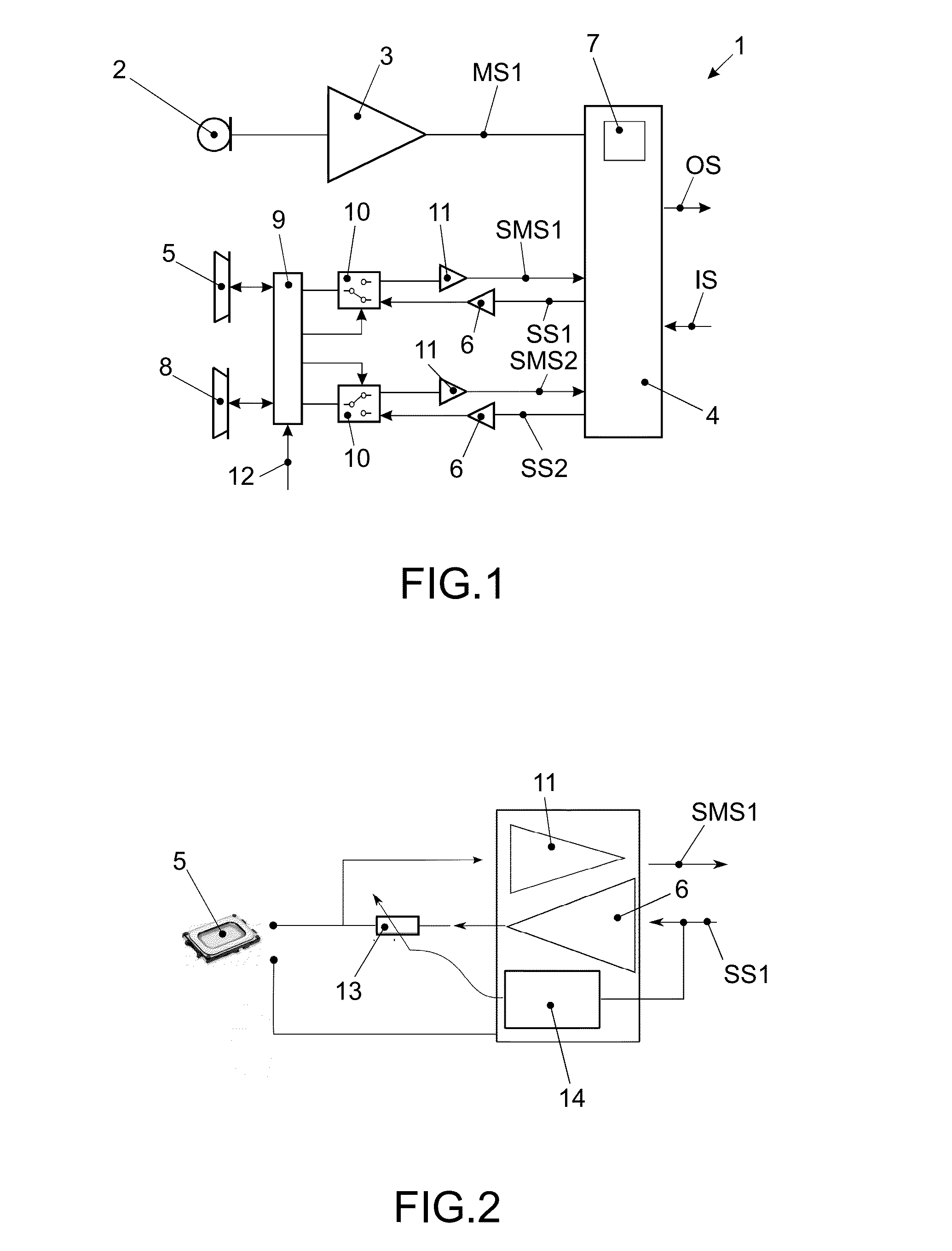 Apparatus with a speaker used as second microphone