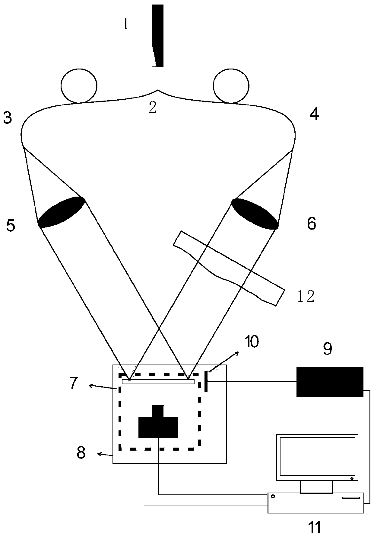 Wave surface measuring system and method based on coaxial interference