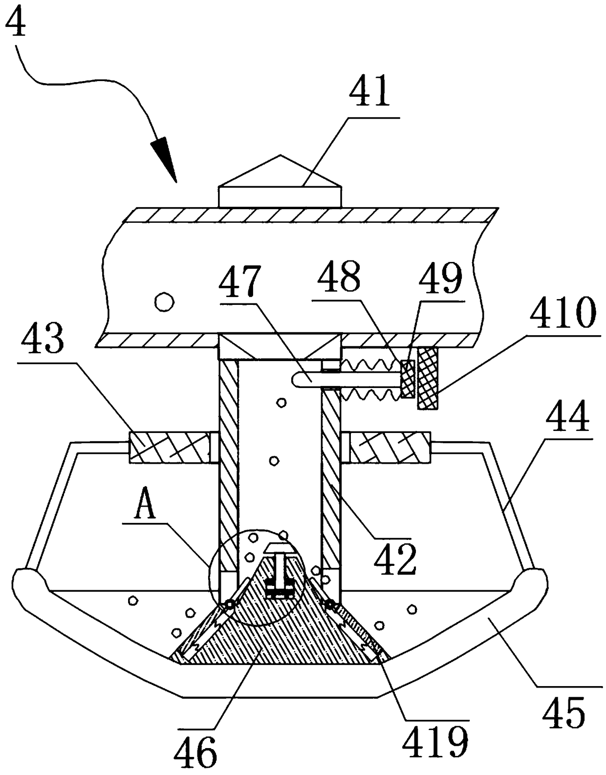 Automatic charging device for poultry breeding-used feeding tray