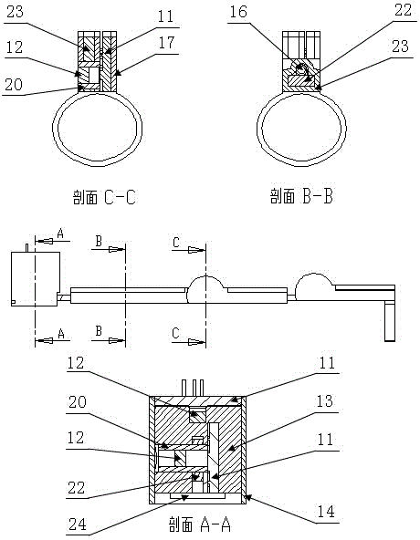 Finger movement detection device based on Hall effect