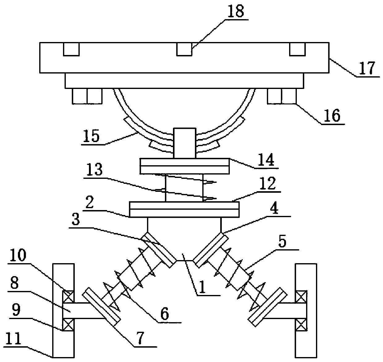 Multi-stage buffered type bottom movement supporting device for object transportation