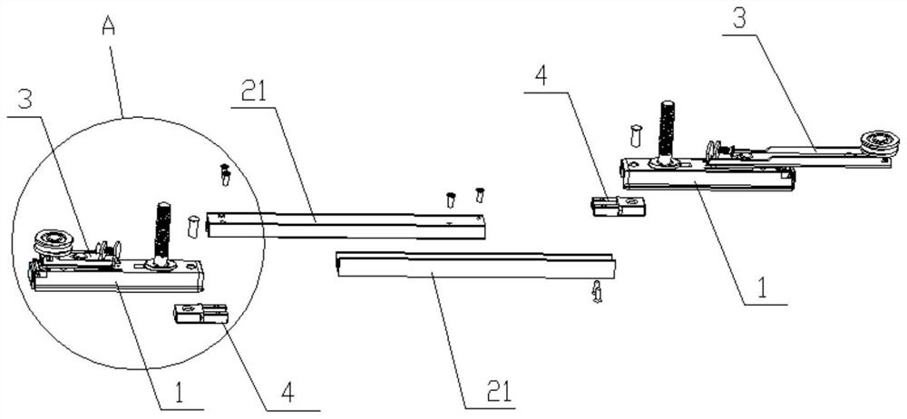 Linkage door hanging structure and linkage door