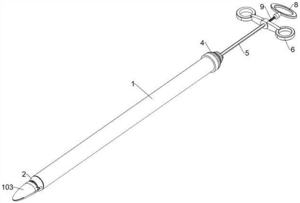 Uterine curettage device with cleaning function for obstetrics and gynecology department