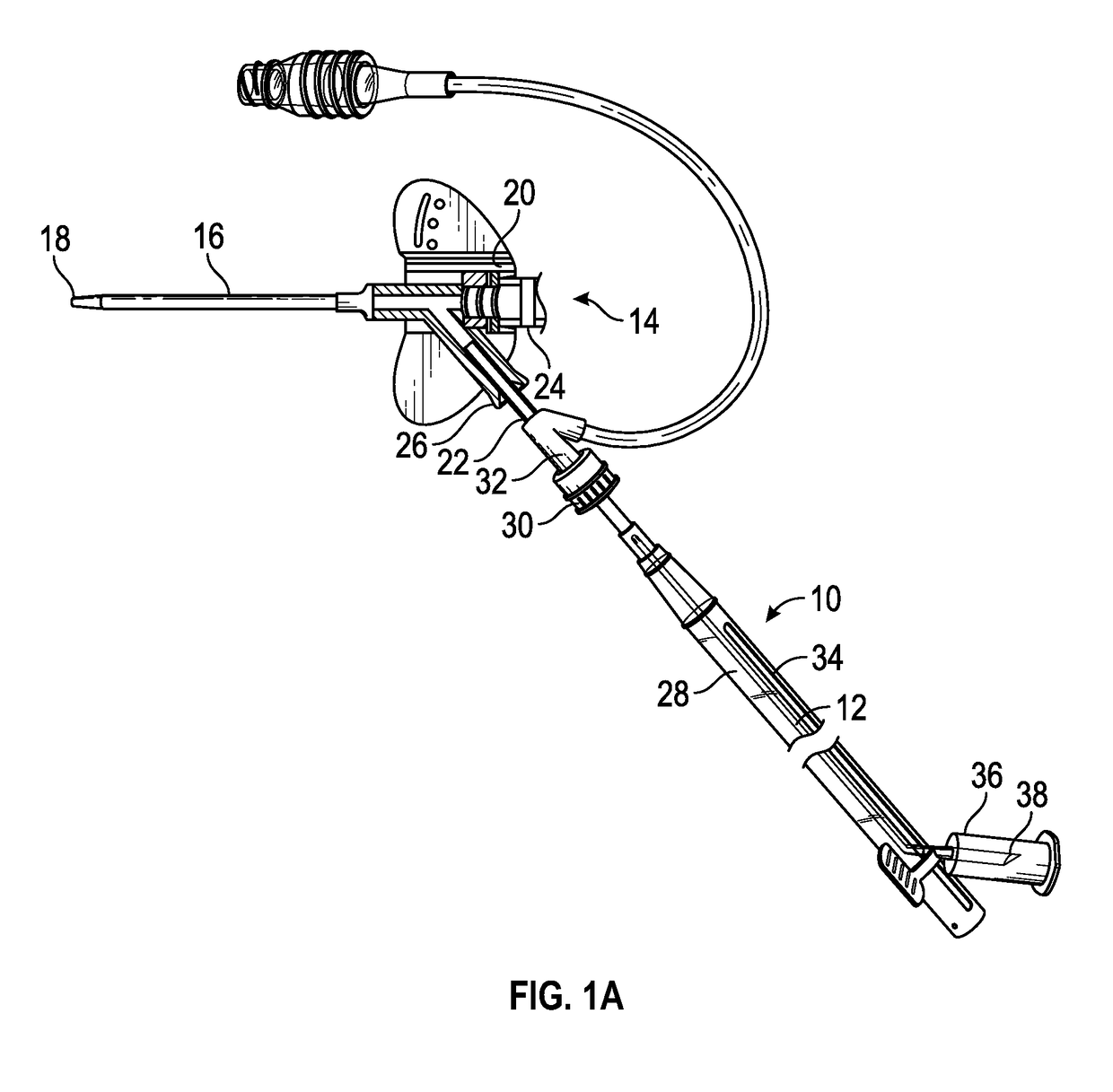 Extension housing a probe or intravenous catheter