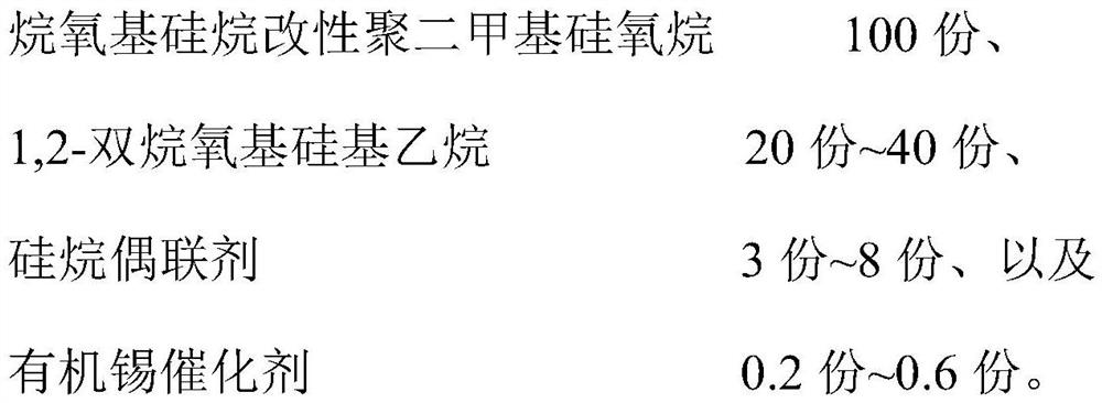 Double-component organic silicon packaging adhesive as well as preparation method and application thereof