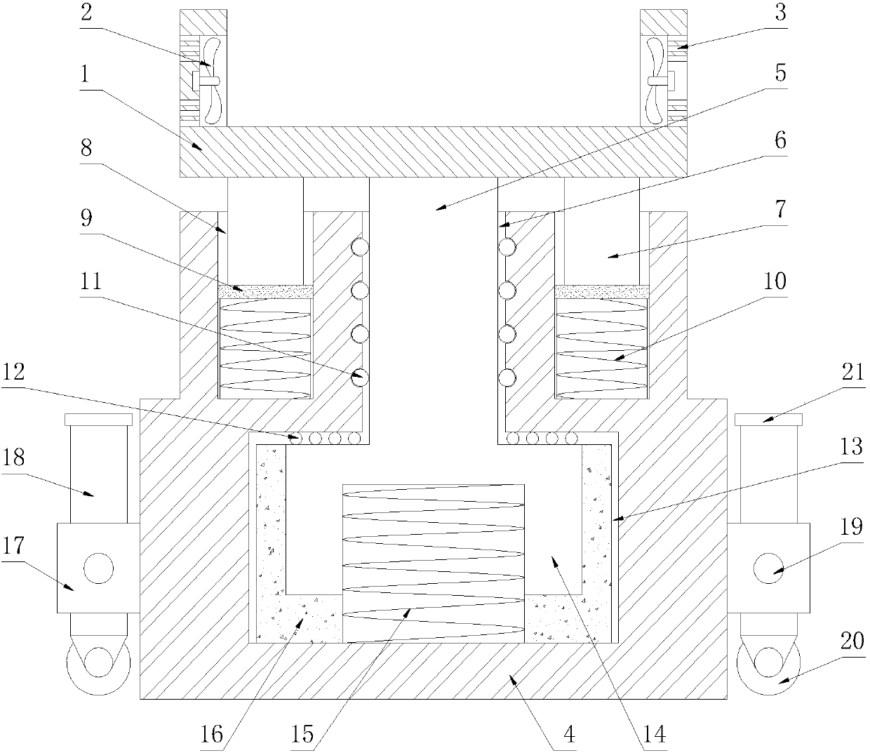 Movable anti-seismic type electromechanical device installing base device