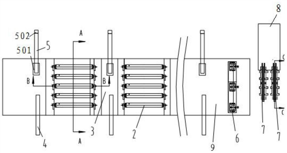 A stainless steel vehicle corrugated plate automatic roll welding welding device and welding method