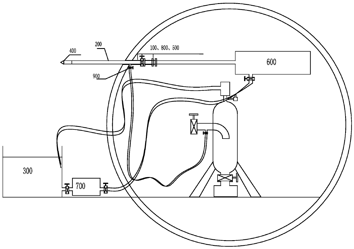 Solid-liquid separation device under pressure-holding condition of drilling construction mud in pressurized water formation