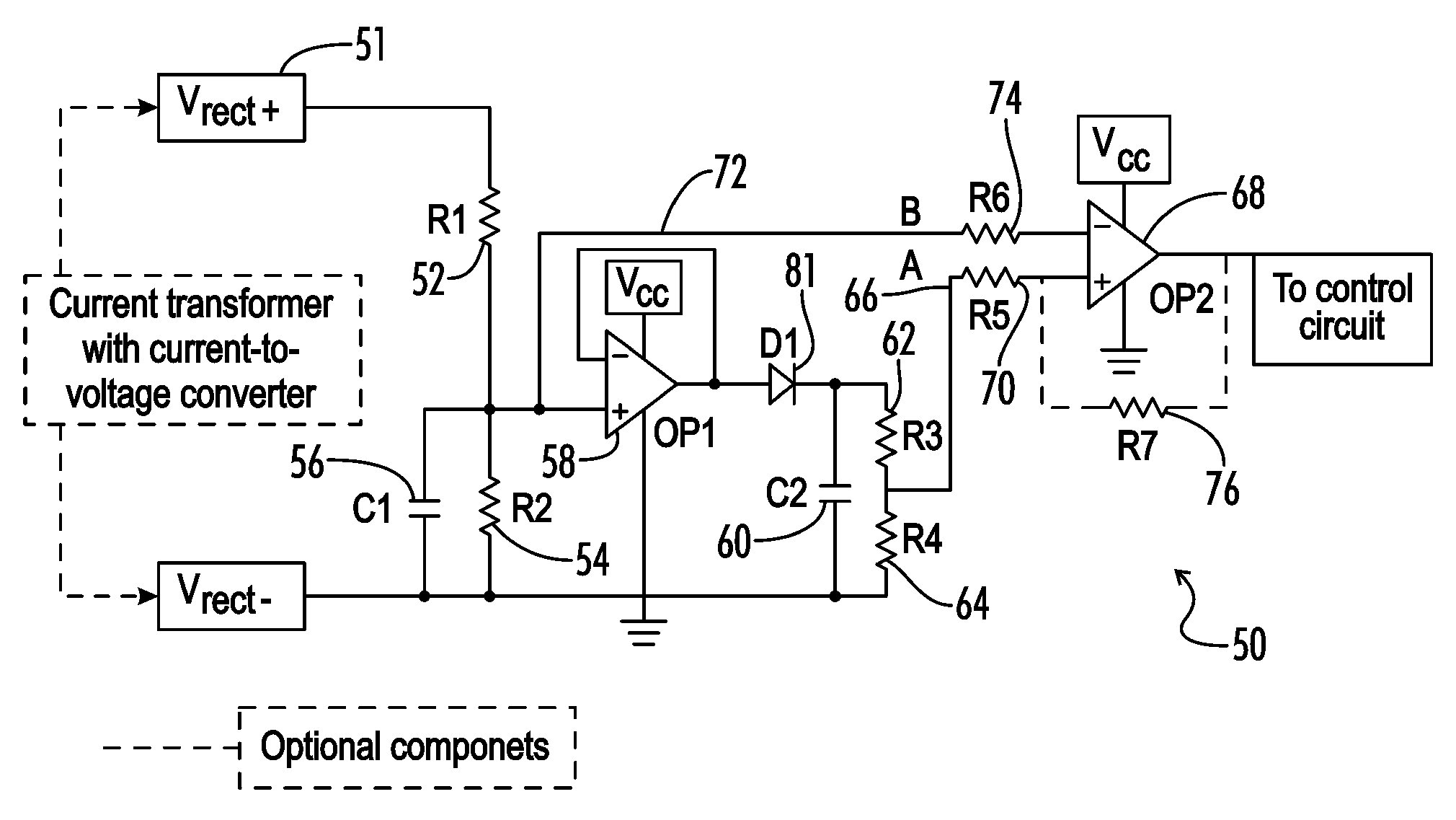 Zero crossing detection of line voltage/current of variable amplitude