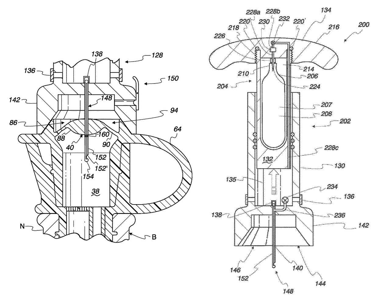 Vacuum bottle stopper for introducing inert gas into a wine container