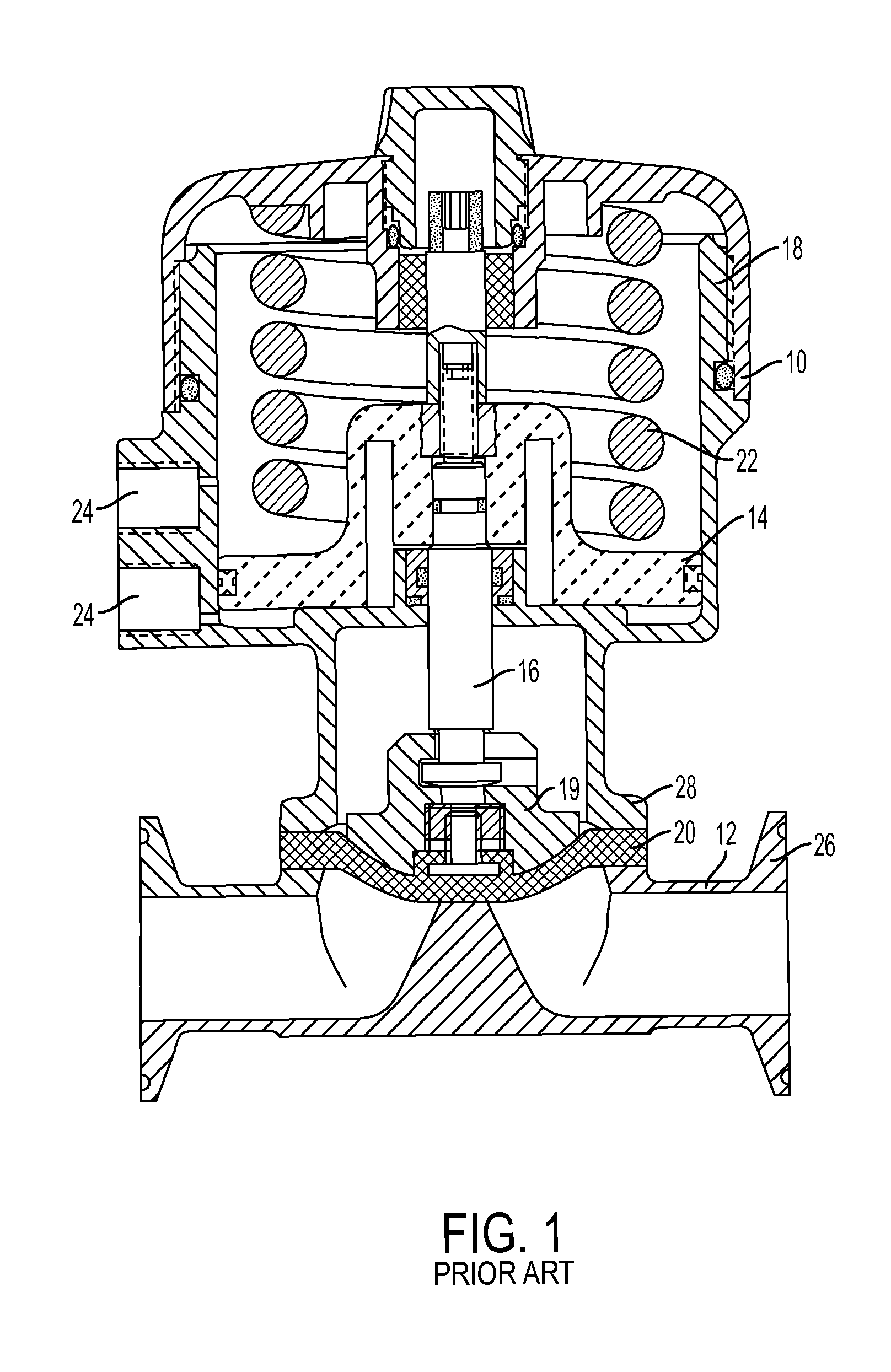 Actuator for operating valves such as diaphragm valves