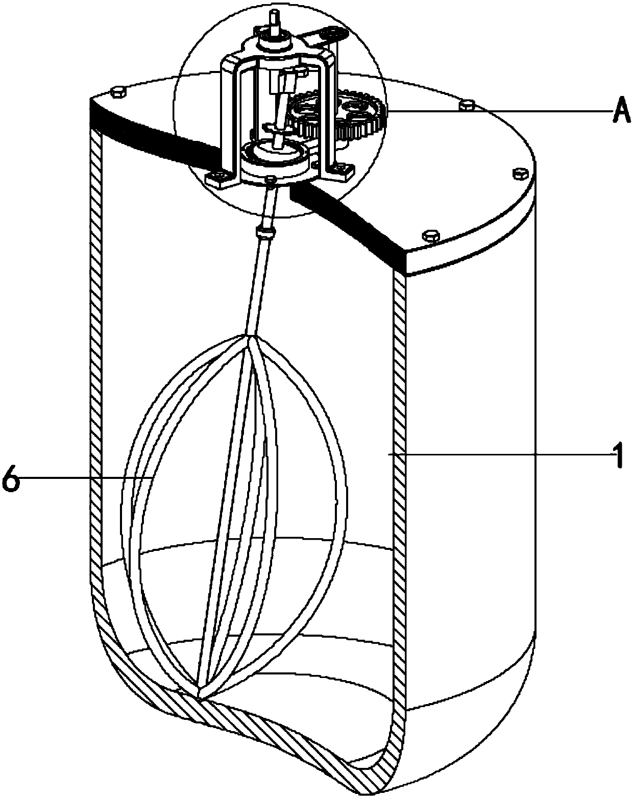 Chemical tank gyro wheel axle stirring device