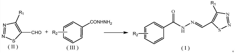 1,2,3-thiadiazole-containing benzoyl hydrazone derivative as well as preparation method and application thereof