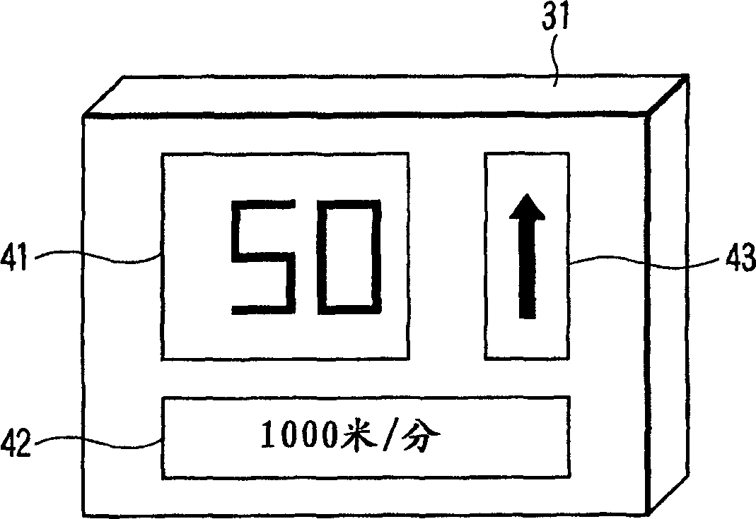 Display system for elevator and information display device used in this system