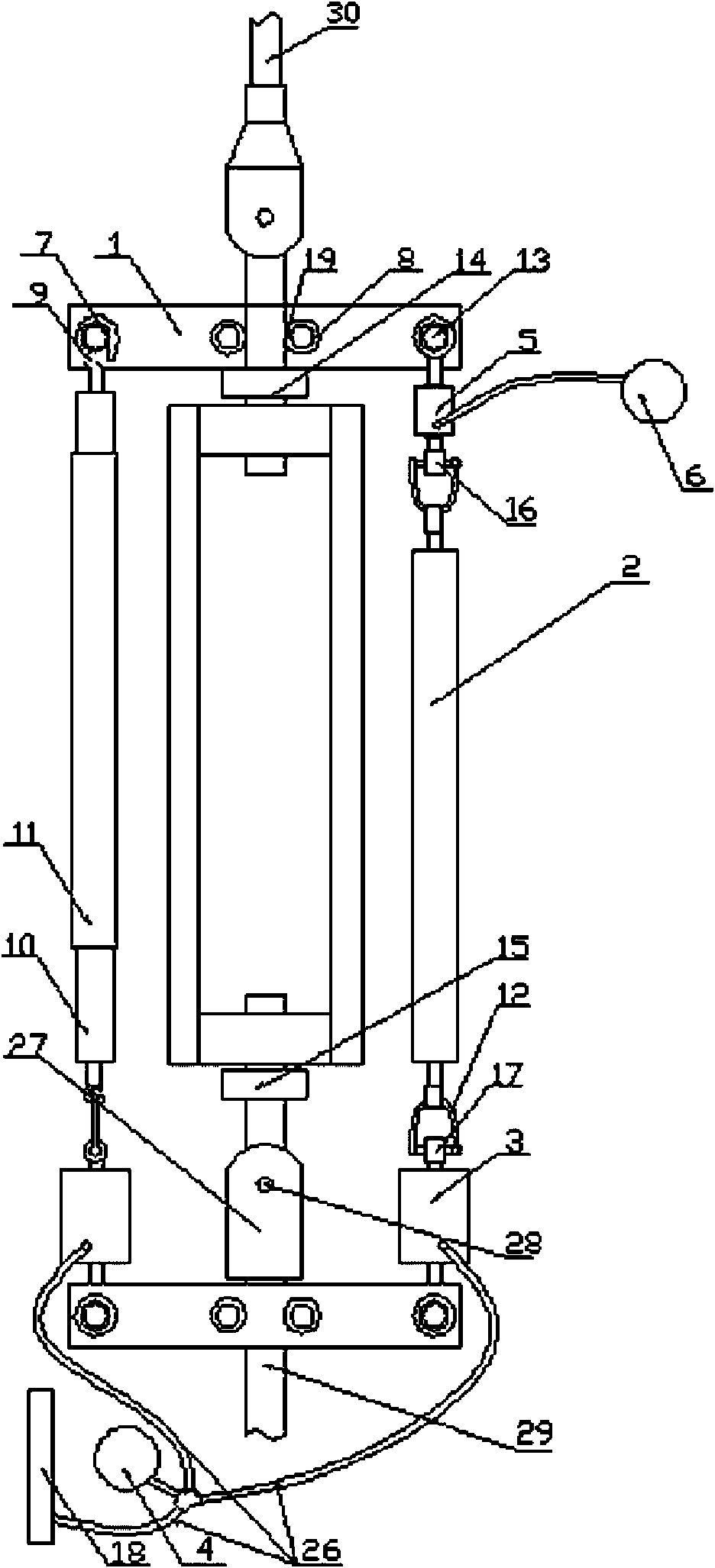 Pulling force tester for stayguy of guyed tower