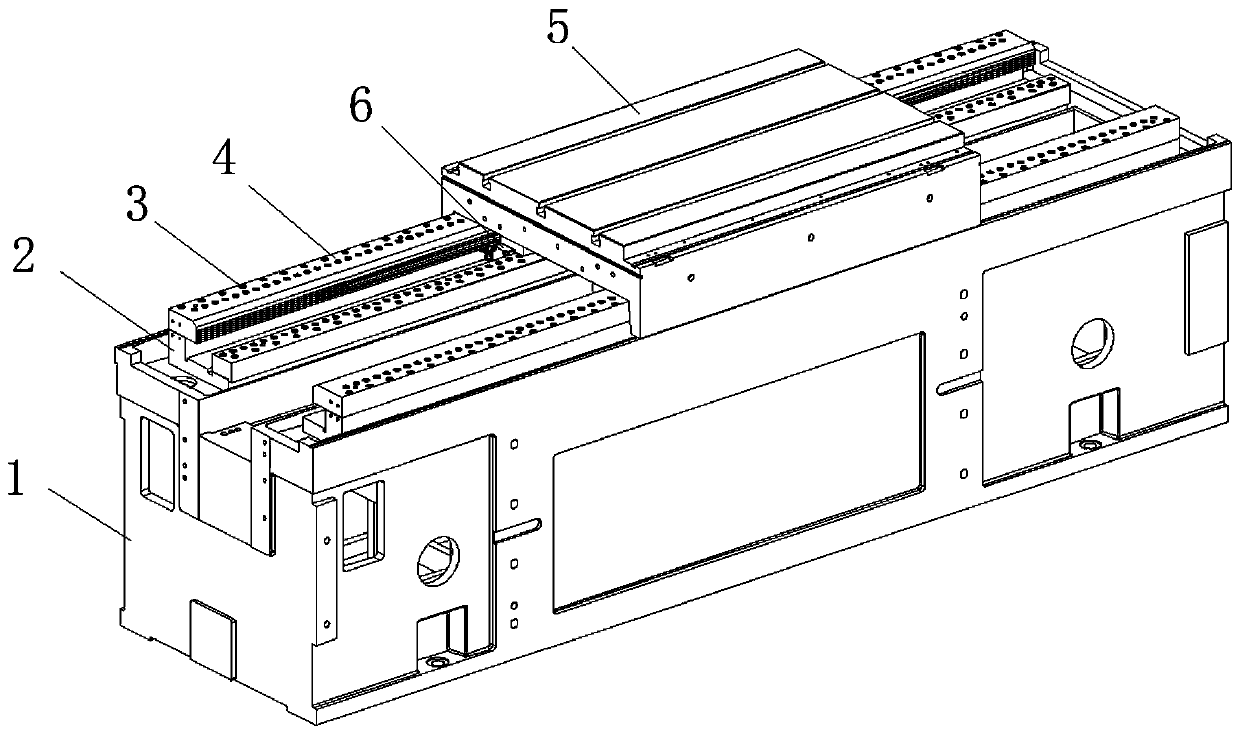 Anti-deforming guide rail mounting structure of ultra-precision aspheric surface forming grinding machine