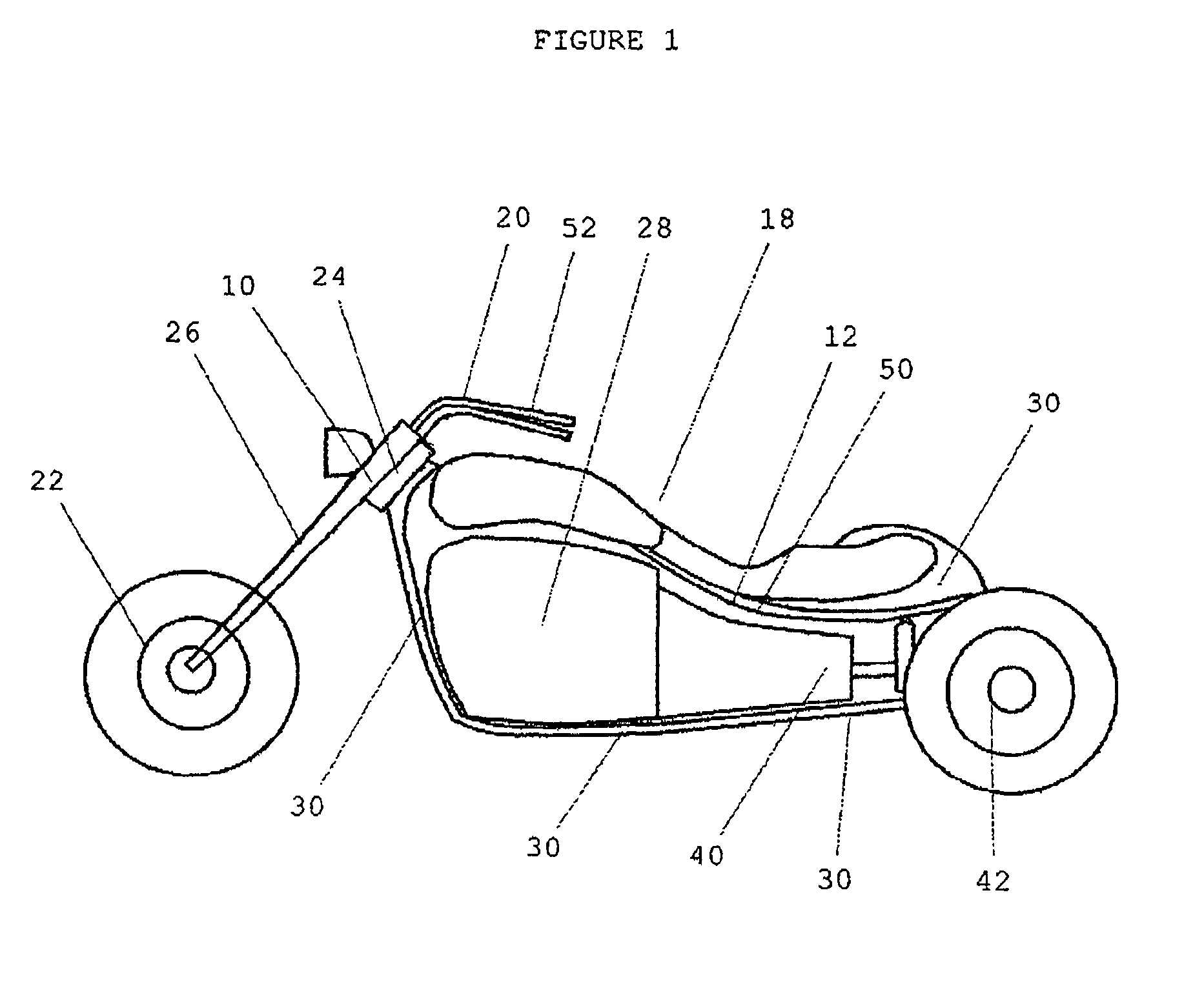 Motorized three-wheeled vehicle rear steering mechanism