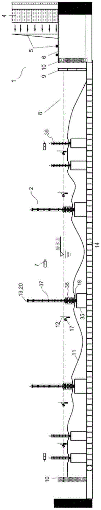 Test system for dynamic response of bridge full-bridge elastic model to wind, wave and current coupling