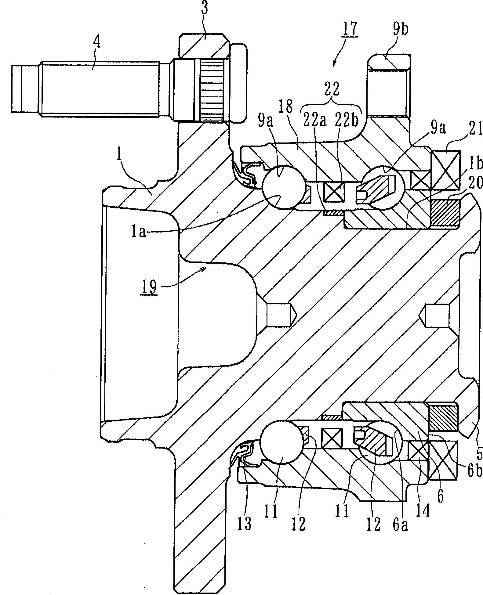 Bearing device for wheel