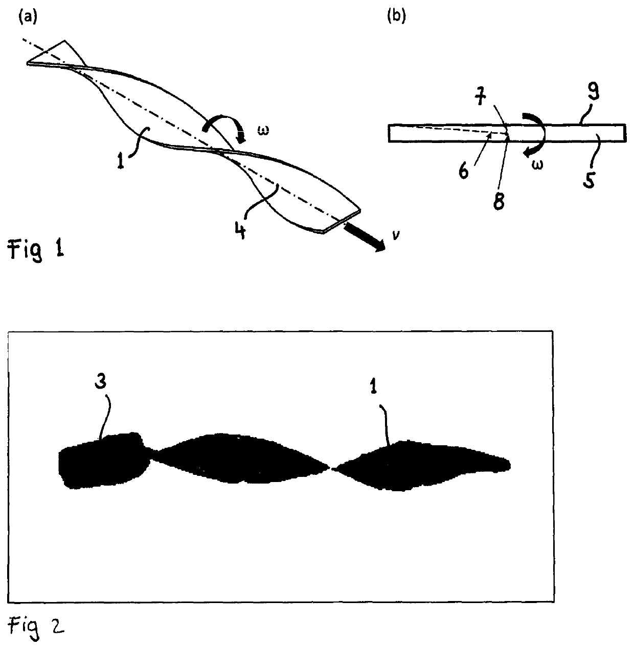 Propeller and method in which a propeller is set into motion