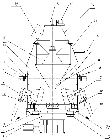 Roll type vertical mill