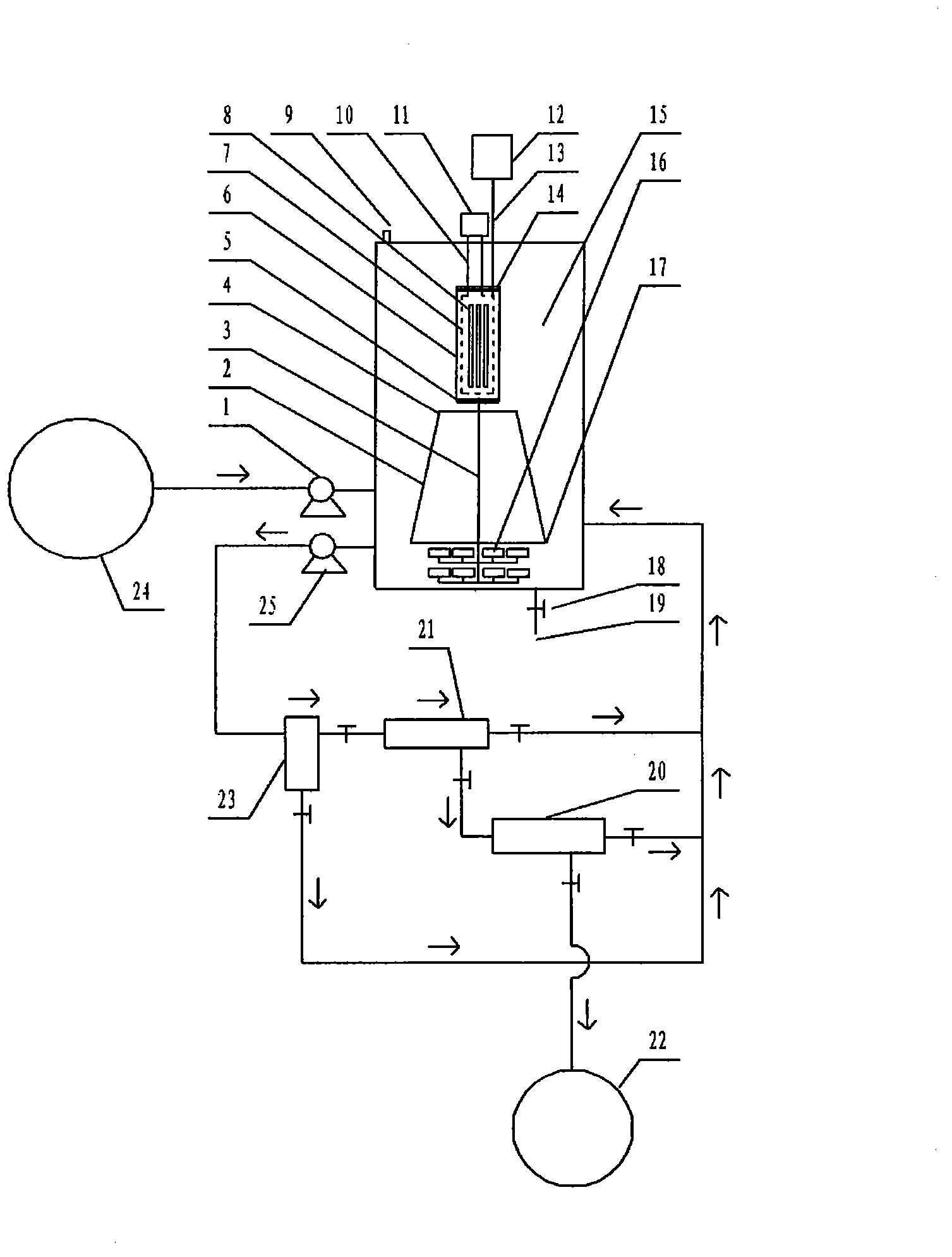 Large treatment capacity reactor for degrading wastewater of finely-intercepted nano photocatalyst