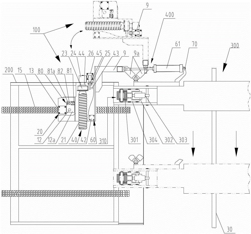 Automatic lifting steel bar feeding device in steel bar processing production line and its technology