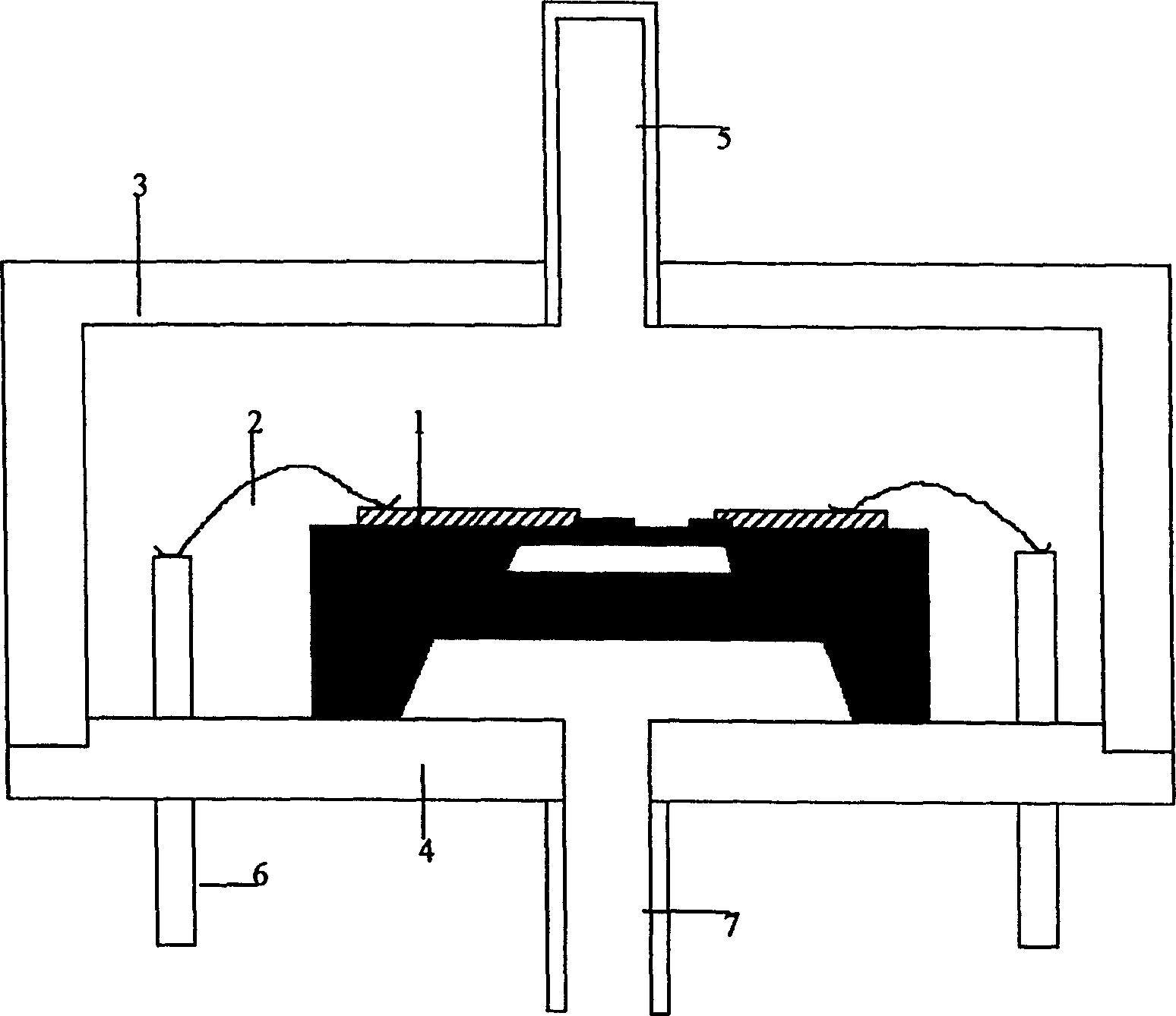 All SiNx microstructure resonance beam pressure sensor