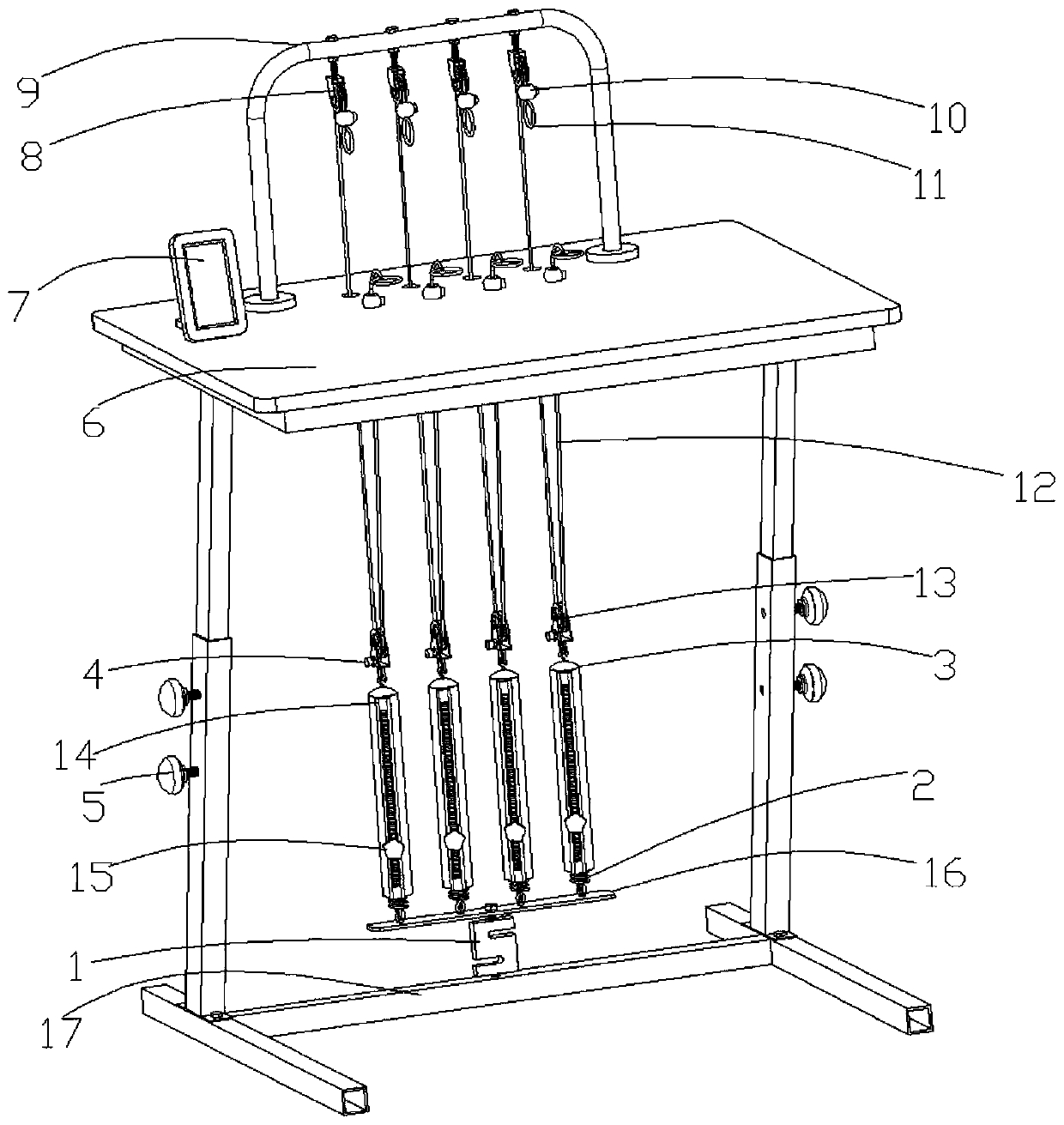 Finger muscle force rehabilitation table