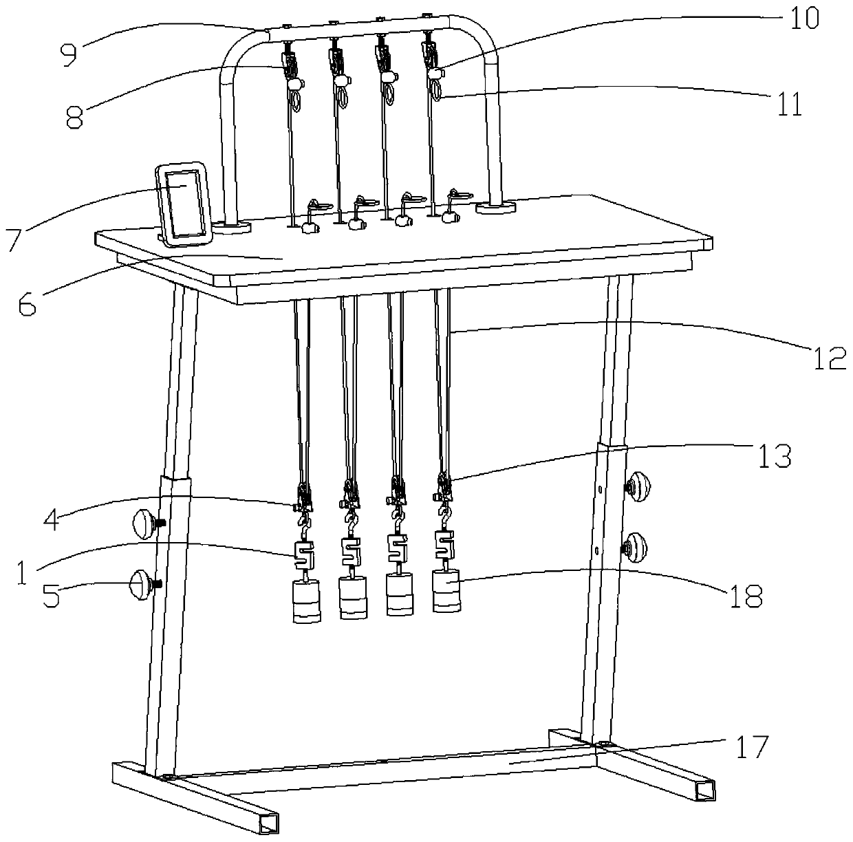 Finger muscle force rehabilitation table