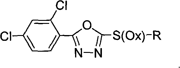 2-substituent-5-(2,4-dichlorophenyl)-1,3,4-oxadiazole derivative, synthetic method and application thereof