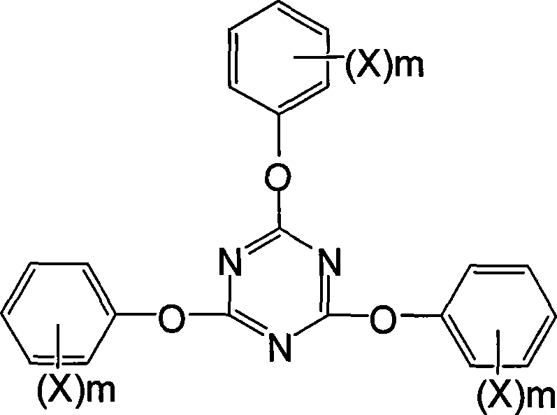 Method for preparing polybromophenoxy-substituted striazine fire-retardant compound