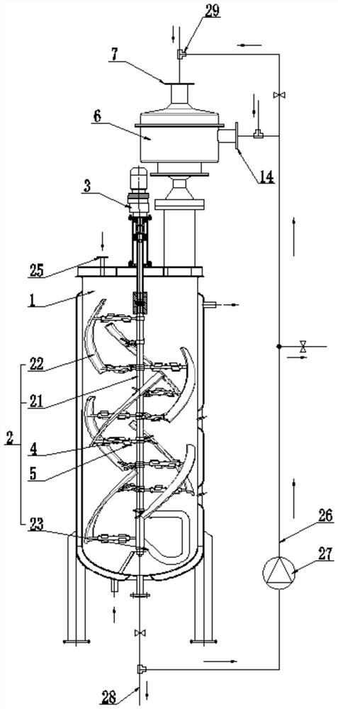 High-molecular polymer solid water degradable cross-linking agent reaction method and device