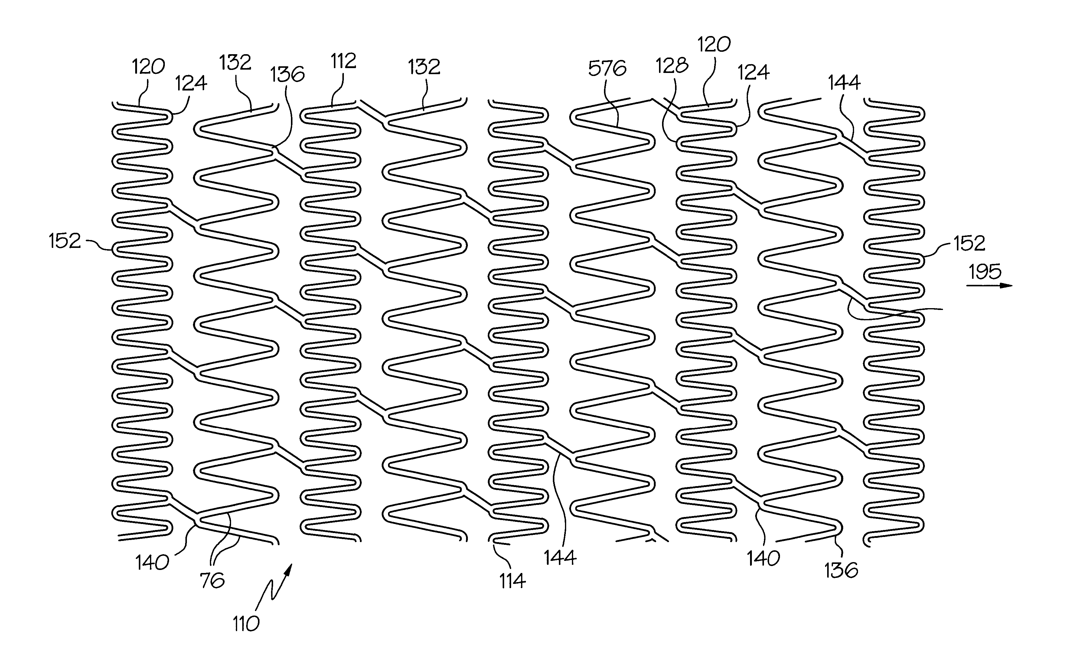 Longitudinally flexible expandable stent