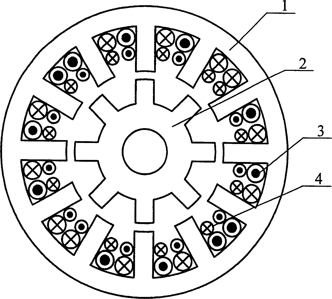 Bearing-free switch magnetic-resistance starting generator and control method