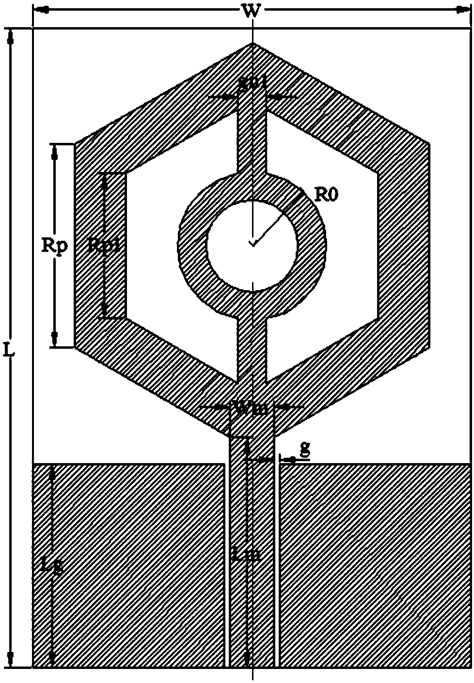 Multi-order hexagonal densely stacked ultra-wideband microstrip antenna having concentric series ring control