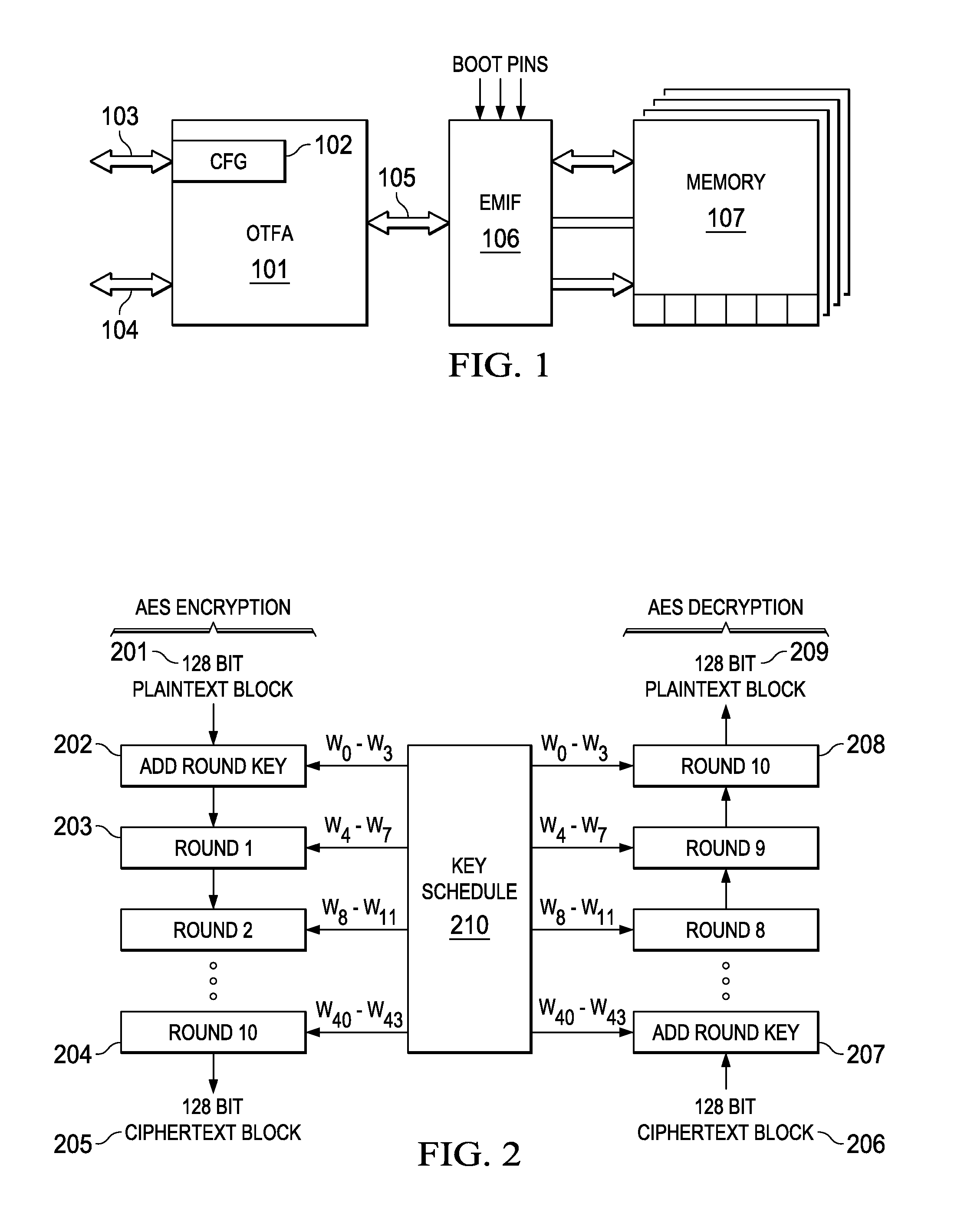 Hardware protection of inline cryptographic processor