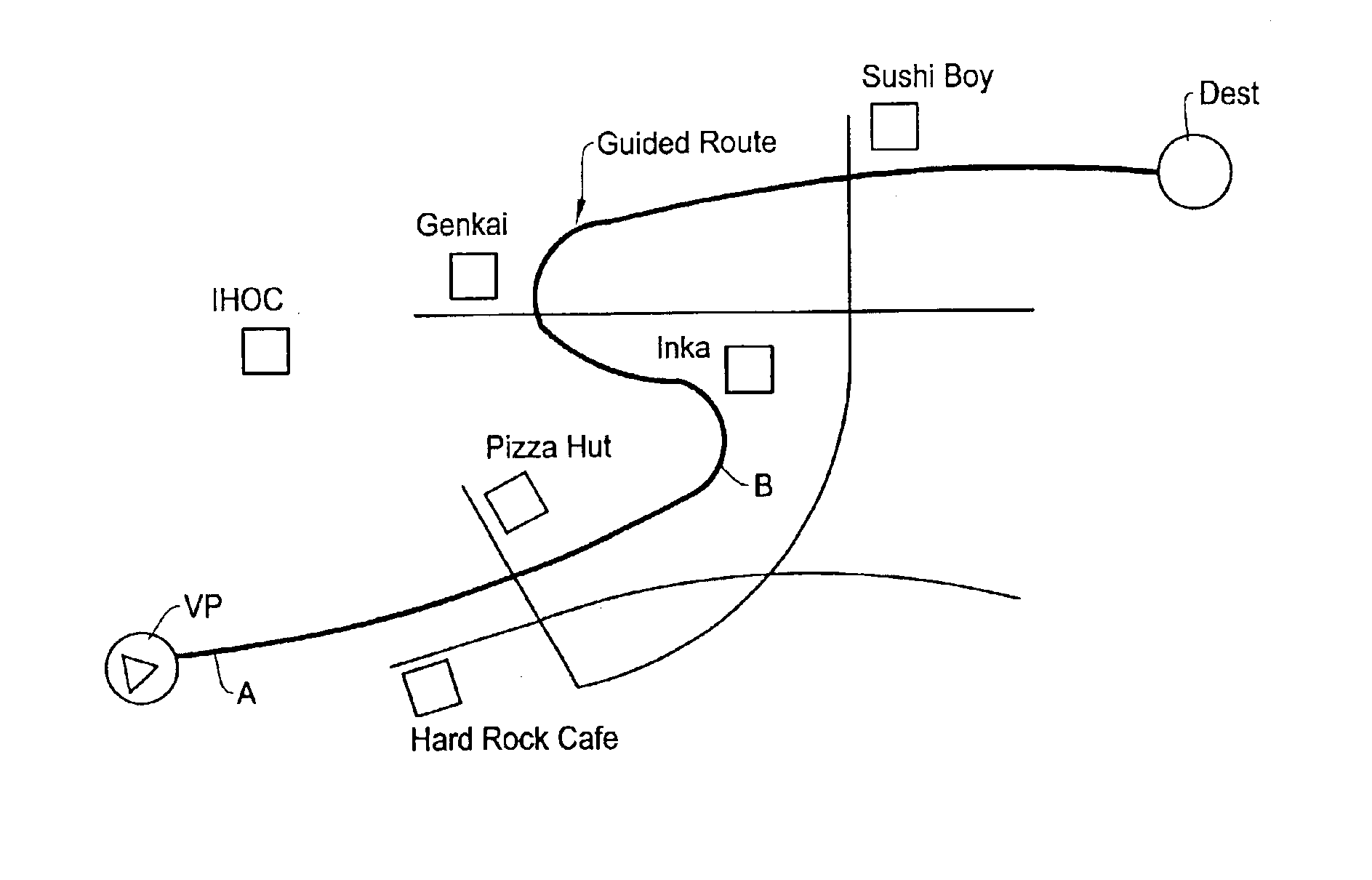 Display method and apparatus for arranging order of listing points of interest for navigation system