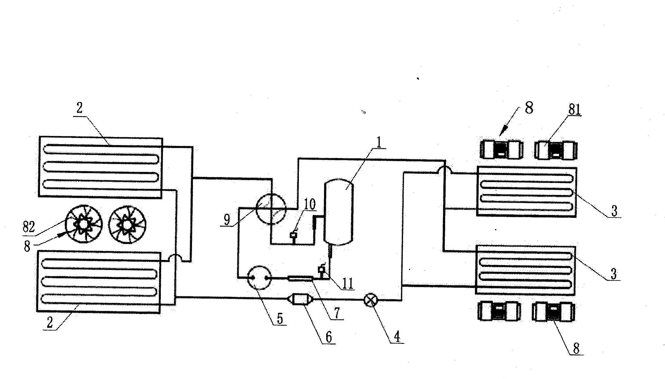 Air conditioner control system for electric coach