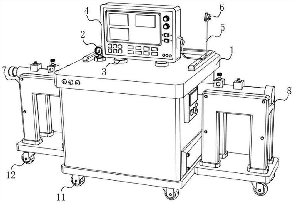 Pneumoperitoneum machine calibration device and method with constant pressure stabilizing mechanism