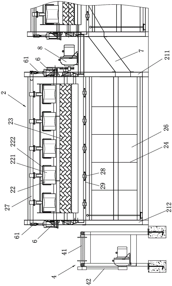 A washing production line after printing and dyeing